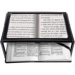 Loupe lecture loupe de lecture avec 4 lumineuse led, 3x grossissement a4 rectangulaire loupe eclairante ...