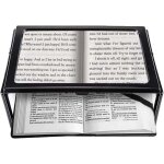 Loupe lecture loupe de lecture avec 4 lumineuse led, 3x grossissement a4 rectangulaire loupe eclairante ...