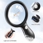Loupe de lecture eclairante, loupe de lecture �clair�e 10x, loupe eclairante avec 18 lumi�re led, grande ...