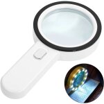 Loupe de lecture claire, loupe 30x avec 12 led lumire, loupe grossissante  main, loupe eclairante ...
