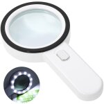 Loupe de lecture �clair�e, loupe 30x avec 12 led lumi�re, loupe grossissante � main, loupe eclairante ...