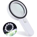 Loupe lecture, loupe grossissante 12 led loupe 30x, grande loupe lumineuse loupe de poche pour bijoutier, ...