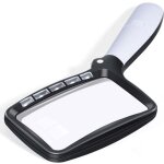Loupe de lecture rectangulaire avec 5 lumi�res � led, 2 modes d?intensit� et grossissement 2x pour personnes ...