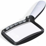 Loupe de lecture rectangulaire avec 5 lumières à led, 2 modes d?intensité et grossissement 2x pour personnes ... Loupe de lecture rectangulaire avec 5 lumières à led, 2 modes d?intensité et grossissement 2x pour personnes ...