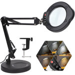 Loupe avec lumi�re et support, lampe de bureau loupe 10x en verre v�ritable 2 en 1 et clip, pour l'entretien, ...