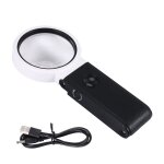 Loupe avec lumière et support, pliante réglable de poche 6x 25x mains éclairage led Loupe avec lumière et support, pliante réglable de poche 6x 25x mains éclairage led