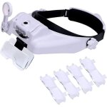 Loupe avec lumière, visière de loupe à montage sur la tête avec 3 led de loupe de bijoutier, 1x à 14x ... Loupe avec lumière, visière de loupe à montage sur la tête avec 3 led de loupe de bijoutier, 1x à 14x ...