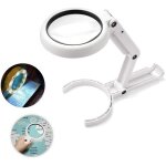 Loupe � main, 5x 11x loupe de table avec support pliable, pour bureau, bijoux, journaux, lecture, montre ...