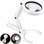 Loupe � main, 5x 11x loupe de table avec support pliable, pour bureau, bijoux, journaux, lecture, montre ...