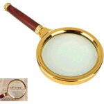 Loupe � main hd 10 x en bois, loupe de poche avec manche en bois, grossissement poign�e de loupe, loupe ...