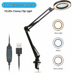 Loupe loupe avec pince à pince led grossissement 8x 10 niveaux de luminosité réglable dimmable 3 couleurs ... Loupe loupe avec pince à pince led grossissement 8x 10 niveaux de luminosité réglable dimmable 3 couleurs ...