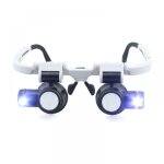 Loupe r�glable t�te de t�te de t�te loupe avec lumi�re led 8 x 15 x 23 x lunettes jumelles loupe mains ...