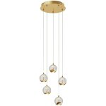 Lucande - led suspension en verre 'hayley' en verre pour salon & salle � manger