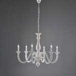 Bonetti illumina - lucca lustre shabby en bois blanc 6 lumi�res 129 d. 86 bl271 - 6 - bco