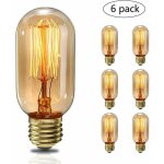Lucky - 88 - lot de 6 ampoules  incandescence 40w vintage edison lumiere blanc chaud e27 t45 220v