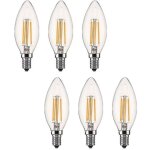 Lucky - 88 - ampoule led e14 dimmable bougie led e14 4w blanc chaud 2700k, filament led petit culot � ...