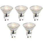 Luedd - lot de 5 ampoule led gu10 50mm transparentes 3w 230lm 2700k