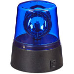 Lumi�re bleue led, gyrophare avec r�flecteur pivotant, �clairage de f�tes, avec batteries, bleue - relaxdays ...
