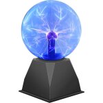 Lumire de boule de plasma, 6 pouces lampe plasma boule magique, lampe de sphre d'ion de boule sensible, ...