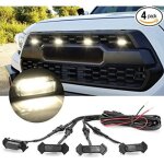 Lumi�res de calandre led (4 pi�ces, coque noire avec lumi�re blanche chaude) avec faisceau et fusible ...