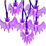 Lumi�res d�coratives d'halloween, 30 pi�ces, led araign�e chauve - souris fant�me, lumi�res solaires ...