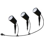 Projecteur de jardin led v - tac picket 3x7w google / alexa noir cct rgb + 3en1 dimmable ip65