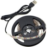 Lumi�res led usb, 5v 5 m�tres 300 leds bandes led blanc chaud avec c�ble usb, r�tro�clairage - non �tanche ...