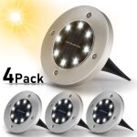 Lumi�re solaire ext�rieur, 4 pack: 8 led lumi�re solaire jardin 3000k blanc chaud etanche ip65, lampe ...