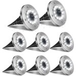 Lumi�re solaire ext�rieur, 8pack 12led luminaire jardin au sol eclairage 6000k etanche ip65 lampe solaire ...