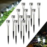 Lumiere solaire exterieur jardin, 12pcs inoxydable led lampe solaire pour exteriepure, ip44 �tanches ...