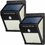 Lumiere solaire extrieur, lampe solaire extrieur dtecteur de mouvement, 3 modes [2 pack 144 led] etanche ...