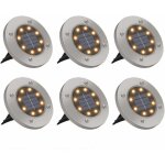 Lumire solaire extrieure 6 pack 8 led lampe solaire sol tanche ip65 spot solaire extrieur acier inoxydable ...