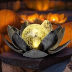 Lumires solaires de jardin, lanterne solaire fleur de lotus, dcoration de jardin lotus deco, dcoration ...