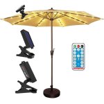 Lumi�res solaires parasol, lumi�res solaires de patio avec 104 led, 8 modes lampe parasol de patio � ...