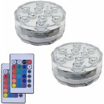 Lumi�re submersible led rgb t�l�command�e 16 couleurs 100% �tanche ip68 pour aquarium, piscine, d�coration ...