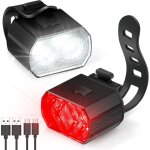 Lumiere velo avant et arriere, lampe velo led rechargeable par usb ipx6, 6 modes d'�clairage, lumi�re ...