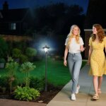 Luminaire ext�rieur lampadaire sur pied solaire lampadaire lanterne classique led 30 lm dim. 15l x 15l ...