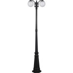 Lampadaire led v - tac avec douille double lanterne 2e27 couleur noir mat h: 228cm ip44