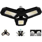 Luminaire de garage � led 40w, plafonnier d�formable e27 avec 3 panneaux r�glables, super lumineux 3000lm ...