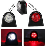 Luminaire � led rond avec bordures �clair�es - rouge et blanc, 8 leds, 10 - 30v