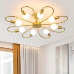 Ganeed luminaire de plafond moderne à 8 ampoules spoutnik plafonnier industriel, lustres en or semi - ... Ganeed luminaire de plafond moderne à 8 ampoules spoutnik plafonnier industriel, lustres en or semi - ...