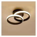 Stoex - luminaire plafonnier acrylique plafonnier led moderne noir lampe de plafond cr�atif cercle pour ...