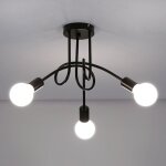 Luminaire plafonnier industrielle, lampes de suspension en fer vintage e27 lustre noir 3 - lumi�res pour ...
