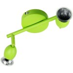 Luminaire plafonnier reglette vert 2 spots orientables gu10 42 w halogene led