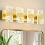 Luminaires de salle de bain led modernes, 4 lampes dor�es, �clairage r�glable 5cct, �clairage de salle ...