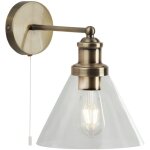 Luminaire de salle de bain m�tal verre e27 25 cm de haut avec interrupteur en laiton design vintage antique ...