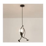 Luminaires suspendus cratifs modernes de petites personnes noir personnes dessin anim suspension lustre ...
