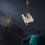 Luminaire suspendu moderne � 1 lumi�re, plafonnier acrylique lustre papillon d�coratif pour escalier ...