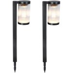 Lot de 2 balises solaires beamlit noir plastique h58cm