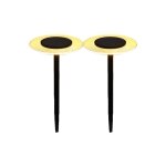 2 balises solaires � piquer ufo noir acier h35cm